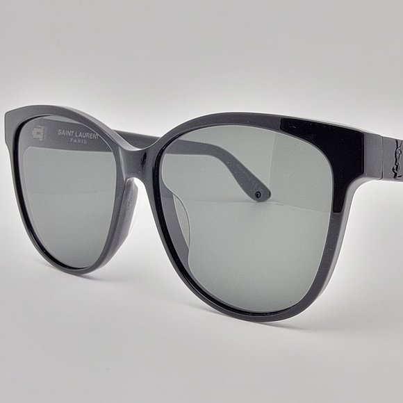 Saint Laurent Paris SL M23/K 001 Black Frame Grey Lens Oversized Sunglasses 58mm - Picture 1 of 15
